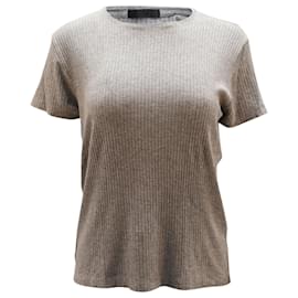 Autre Marque-ATM Anthony Thomas Melillo – Geripptes T-Shirt aus grauem Modal-Grau