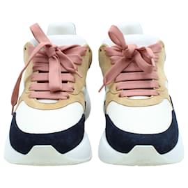 Alexander Mcqueen-Alexander Mcqueen Multicolor Chunky Runner Sneakers in Suede and Leather-Multiple colors