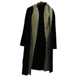 Theory-Theory Scarf Coat in Black Wool-Black