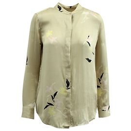 Equipment Bluse mit Blumenmuster aus beiger Seide Braun Beige