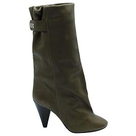 Isabel Marant Lakfee Boots in Khaki Leather  Green Khaki