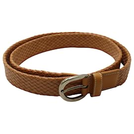 Tod's-Tod's Woven Belt in Light Brown Leather-Brown