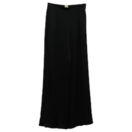 Hermès-Hermès Hose mit weitem Bein aus schwarzer Viskose-Schwarz