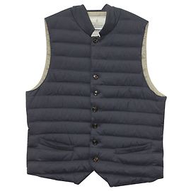 Colete acolchoado Brunello Cucinelli em Nylon Azul Marinho Azul