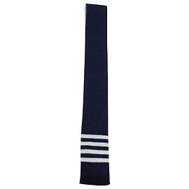 Thom Browne 4-Strickkrawatte aus marineblauer Seide Blau Marineblau