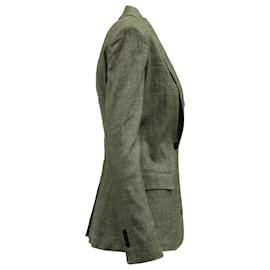 Theory-Theory Single Button Blazer in Gray Linen Blend-Grey