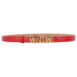 Ledergürtel mit Moschino-Logo Rot