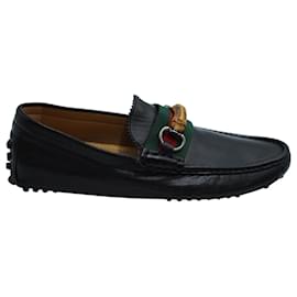 Gucci-Gucci Bamboo Loafers in Black Leather-Black