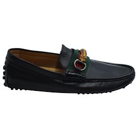 Mocassini Gucci Bamboo in Pelle Nera Nero