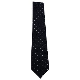 Tom Ford Polka Dot Krawatte aus schwarzer Seide Schwarz