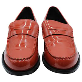 Dsquared2-Dsquared2 Mocassins Penny Ultra Brillants en Cuir Rouge-Rouge