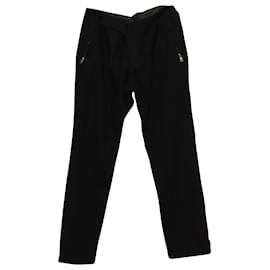 Prada-Pantaloni Prada con tasche e zip in lana nera-Nero