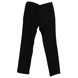 Prada-Pantaloni Prada con tasche e zip in lana nera-Nero