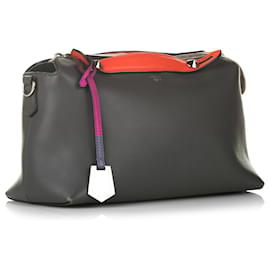 Fendi-Sac à main en cuir gris Fendi By The Way-Rouge,Gris