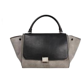 Céline-Celine Trapèze handbag.-Black,Grey