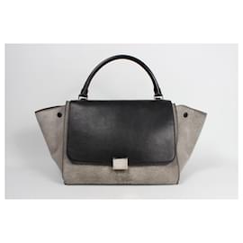 Céline-Celine Trapèze handbag.-Black,Grey
