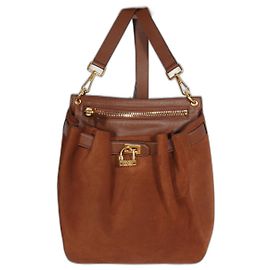 Tom Ford Lock-Front Sling Bag, Backpack. Brown