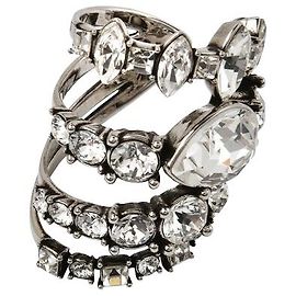 Alexander Mcqueen Kurzer gestapelter Judenring aus Silbermessing Silber Metallisch