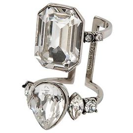 Alexander Mcqueen Anello Cuscino Jewell in Ottone Argento Argento Metallico