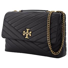 Tory Burch-Sac bandoulière convertible Kira Chevron en cuir noir-Noir