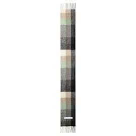 Autre Marque-Vally Scarf in Green, Grey and Black Alpaca Wool-Green