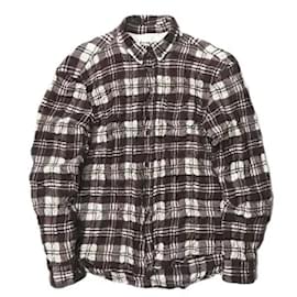 Acne-*Acne Studios Button Collar Shirt Dark Berry Long Sleeve Shadow Check BD Tops-Other