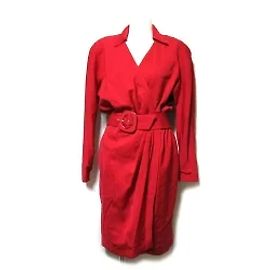 *Vintage Thierry Mugler Drape Setup Kleid. Passen (Red Bubble Sprudelnde Avantgarde) Rot