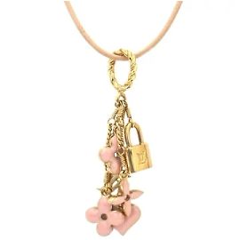 *Louis Vuitton Collar Pandan Tiff Sweet Monogram Rosa Oro Gargantilla Cuero GP Rosa