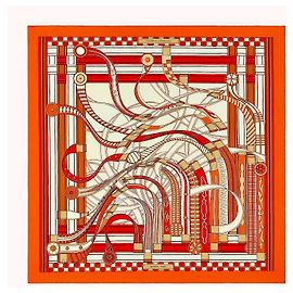 HERMÈS: Xale modelo "Voltes e Piruetas" Multicor