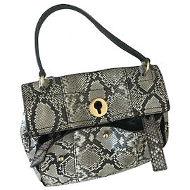 Borsa Yves Saint Laurent in pitone marrone crema Marrone Crema