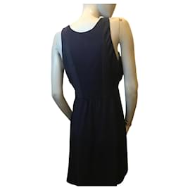 Vanessa Bruno-Vanessa Bruno silk-blend dress-Black,Navy blue