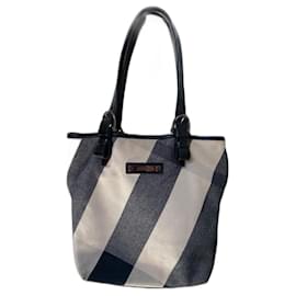 Burberry Handbag Black Canvas and Leather Black