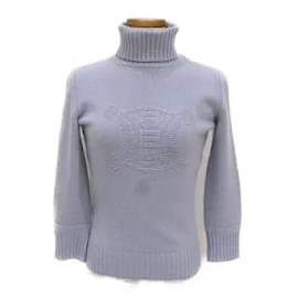 Céline-*CELINE Celine Turtle neck knit light blue S size knit sweater long sleeve ladies-Light blue