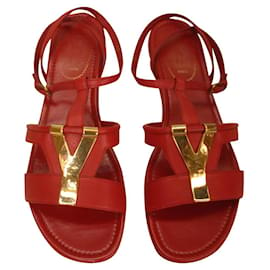 Yves Saint Laurent-Sandals-Red