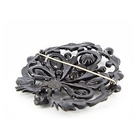 Christian Lacroix schwarze Barockbrosche Silber