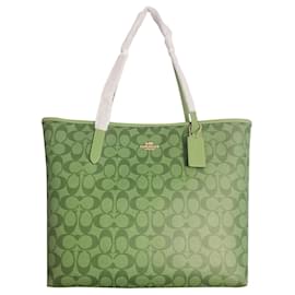 Coach-Handbags-Light green,Gold hardware,Dark purple