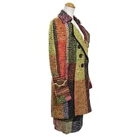 Christian Lacroix-*Christian Lacroix Women's Suit Tweed Coat Skirt-Orange