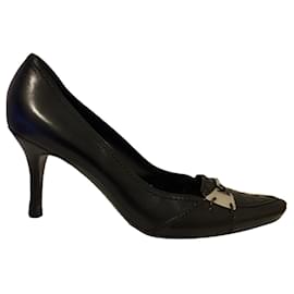 Bottega Veneta-Bottega Veneta zapatos negros con punta, intrecciato-Negro
