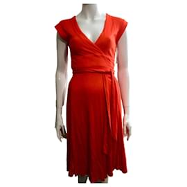 Diane Von Furstenberg-DVF Vintage (très tôt DvF) robe portefeuille originale-Orange,Corail