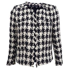 New York industrie Blazer Houndstooth de algodão em preto e branco S Preto Branco