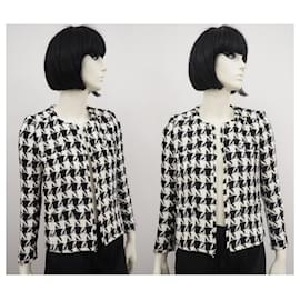 New York industrie-Houndstooth cotton blazer in black and white S-Black,White