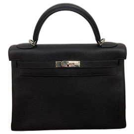 Hermès Kelly Retourné 32 Taurillon Clemence Nero Pelle Nero