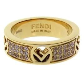 Fendi-*Fendi Ring Size S Ring Rhinestone-Gold hardware