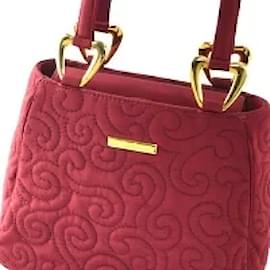 Yves Saint Laurent-*Yves Saint Laurent Arabesque Oriental Stitch Nylon Handbag Bordeaux vintage-Other