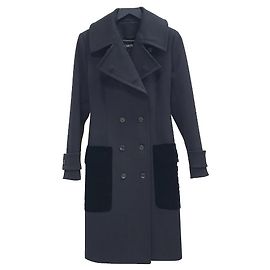 Tom Ford Two Breasted Black Wool Coat Black