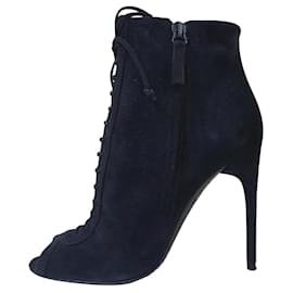 Tom Ford-Tom Ford Black Suede Lace up Booties-Black