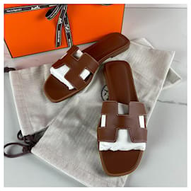 Hermès-Hermès Oran Sandals-Brown