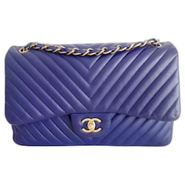 Chanel-Chanel Classic chevron bag-Blue