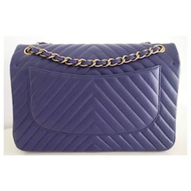 Chanel-Chanel Classic chevron bag-Blue