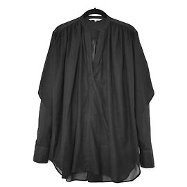 Camicetta a tunica oversize in voile nero di Helmut Lang Nero